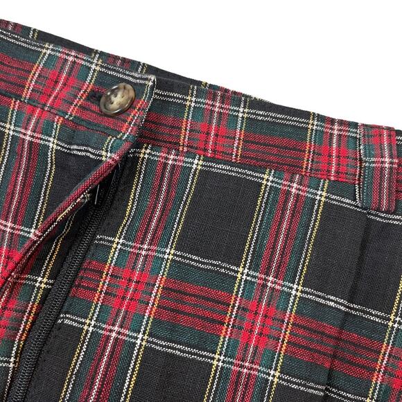 Sharon Young Plaid Pants Linen Cotton High Rise Trousers Retro Women Size 6 New - Picture 7 of 16